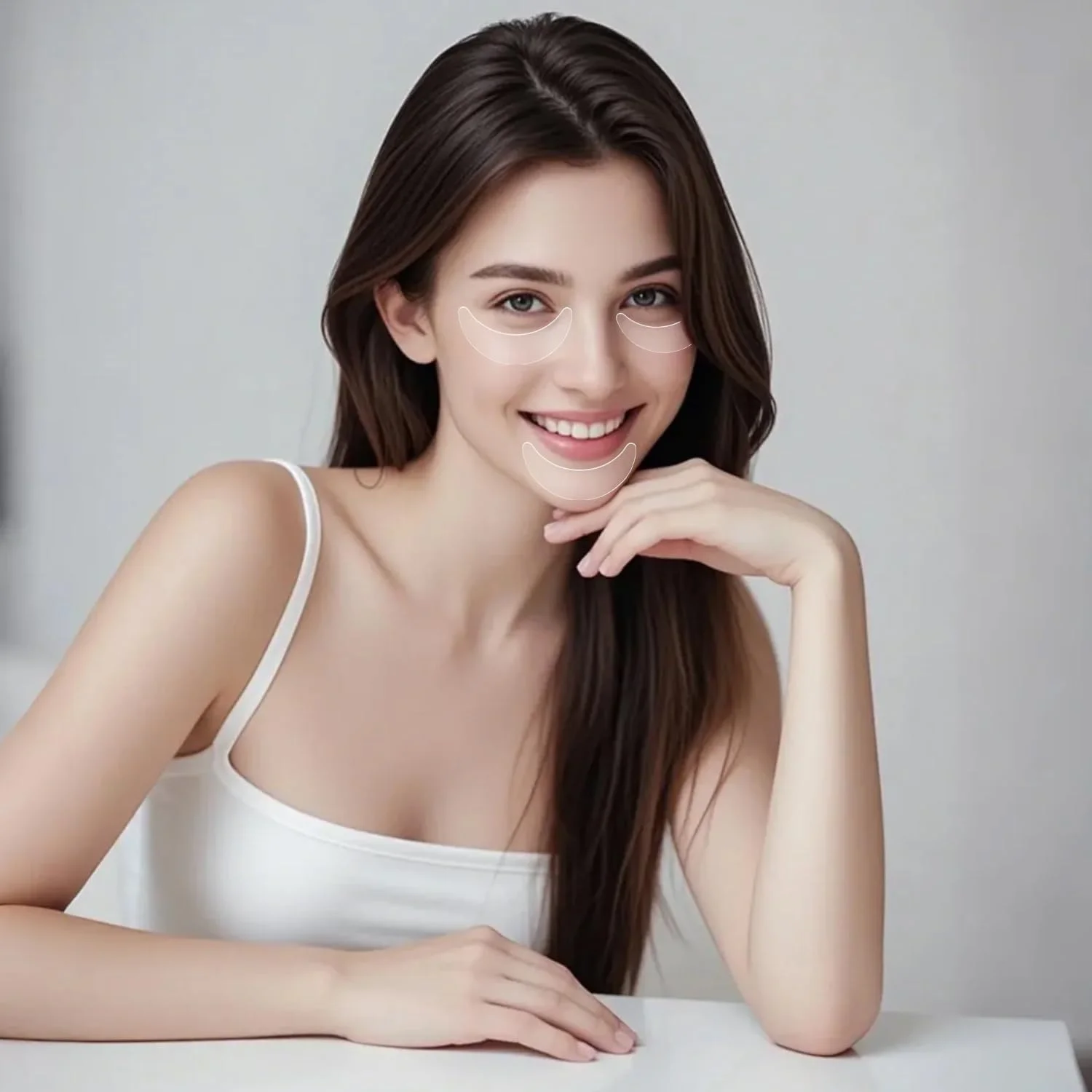 پدهای سیلیکونی ضد چروک دور چشم 6 عددی، پچ های زیر چشم قابل استفاده مجدد، پچ های شفاف ضد پیری برای مراقبت از پف زیر چشم