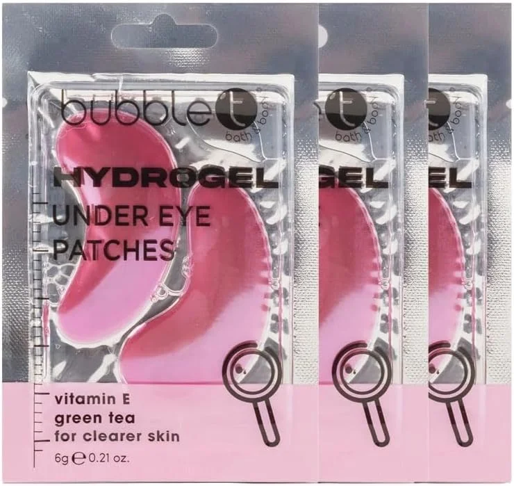 پچ های زیر چشم Bubble T Cosmetics حاوی ویتامین E، درمان ضد پیری برای سیاهی و پف کردگی - بسته 3 عددی