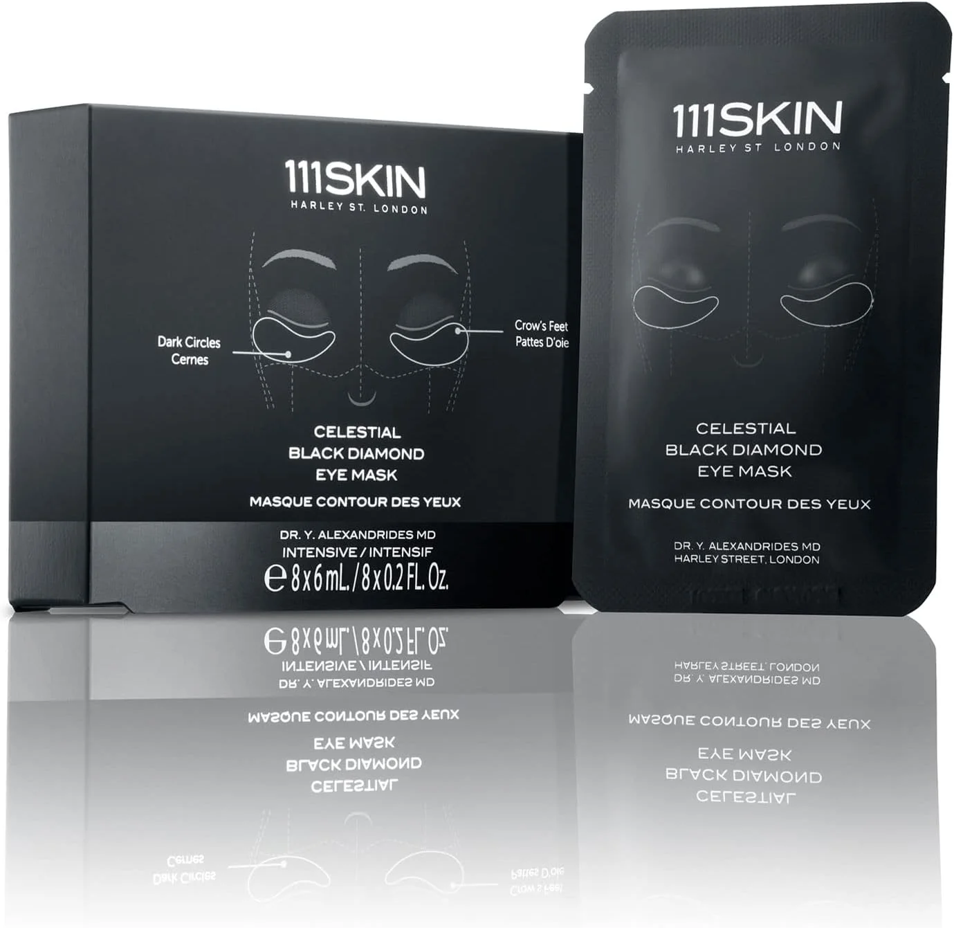 ماسک دور چشم الماس سیاه آسمانی 111SKIN - 8 عدد