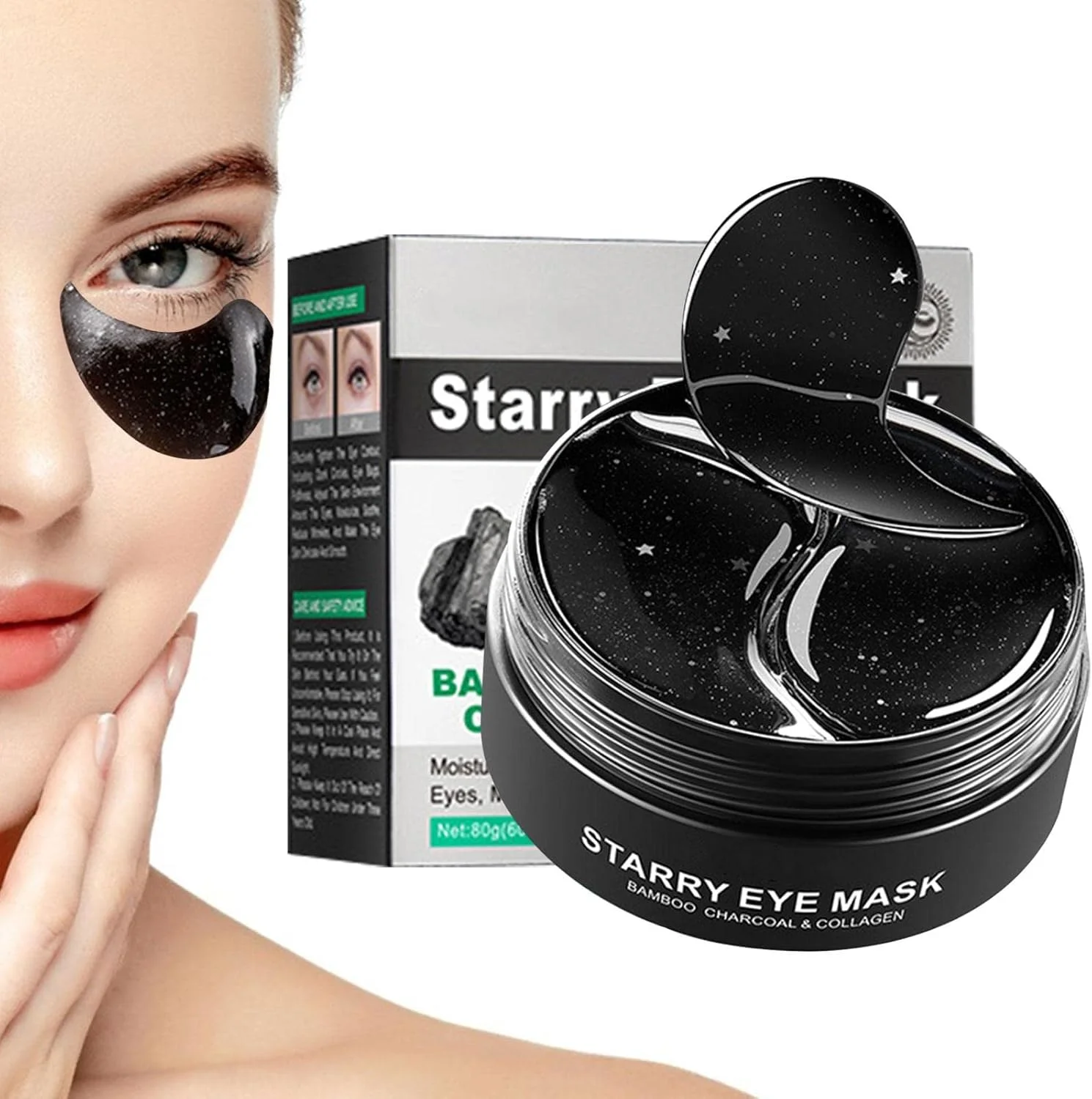 2 عدد پد زیر چشم مراقبت از پوست | پد مرطوب کننده زیر چشم - پدهای زیر چشم کاهش دهنده سیاهی دور چشم، پف زیر چشم و چروک