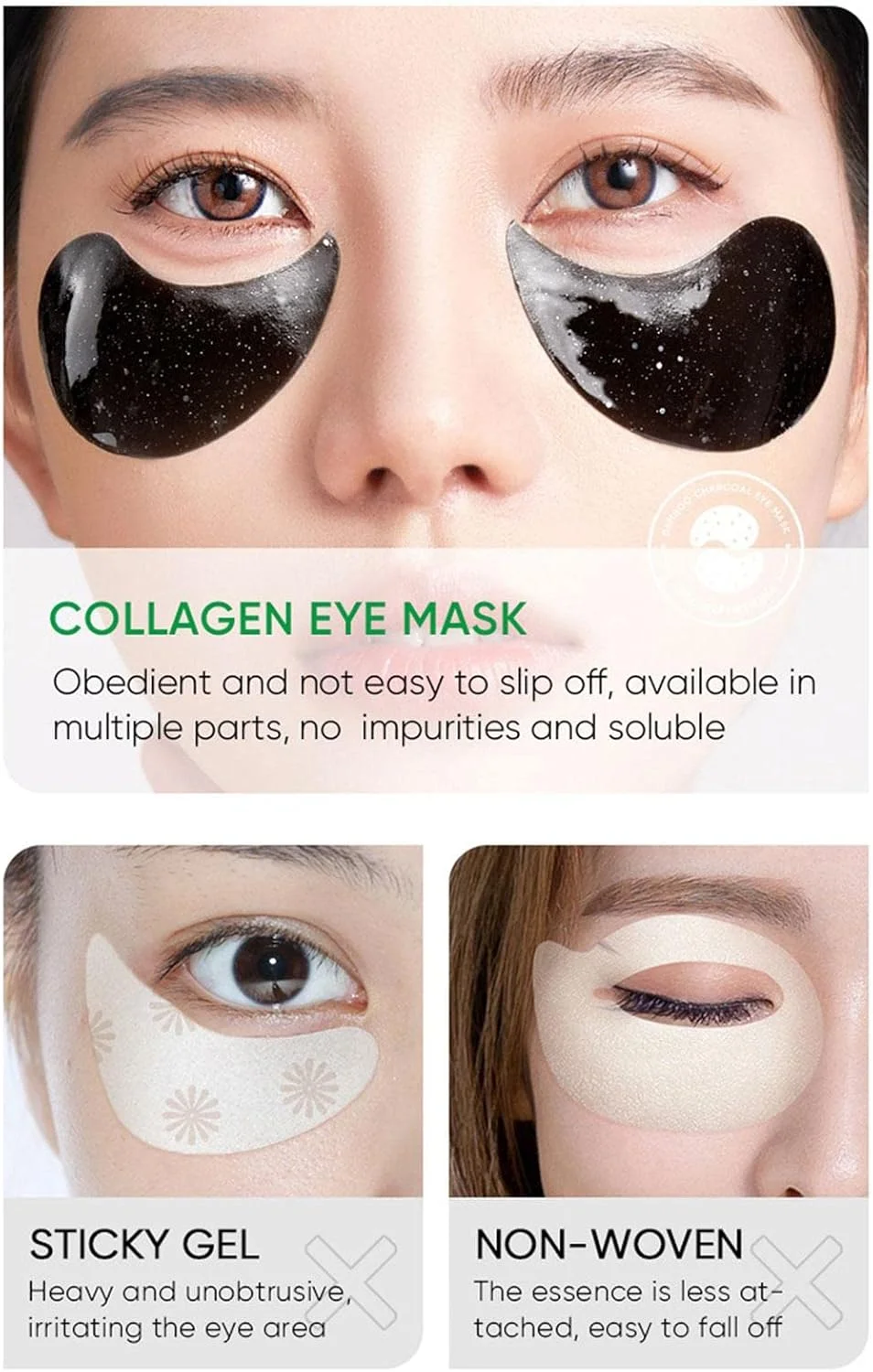 2 عدد پد زیر چشم مراقبت از پوست | پد مرطوب کننده زیر چشم - پدهای زیر چشم کاهش دهنده سیاهی دور چشم، پف زیر چشم و چروک