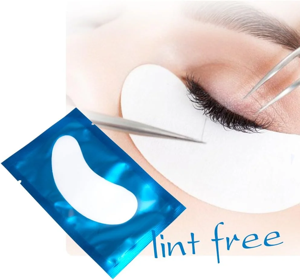 پدهای ژلی زیر چشم برای اکستنشن مژه، 50 جفت، پدهای بدون پرز، ماسک چشم، ابزار زیبایی، پد زیر چشم هیدروژل کلاژن (آبی)