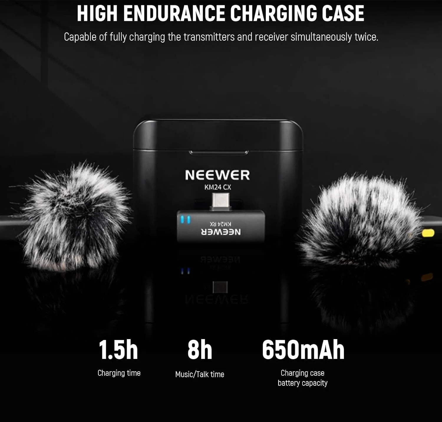 مجموعه میکروفون یقه ای بی سیم نیور برای Type C، میکروفون های دوگانه خازنی همه جهته، حذف نویز، 2 میکروفون گیره ای با جعبه شارژ برای ضبط ویدیو، پادکست، پخش زنده، CM32 مجموعه میکروفون یقه ای بی سیم نیور برای Type C، میکروفون های دوگانه خازنی همه جهته، حذف نویز، 2 میکروفون گیره ای با جعبه شارژ برای ضبط ویدیو، پادکست، پخش زنده، CM32