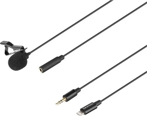 میکروفون یقه‌ای اومنی‌دایرکشنال سارامونیک با اتصال لایتنینگ برای دستگاه‌های iOS (کابل 6 متری) | LavMicro U1B