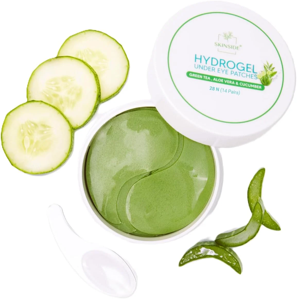 پچ های هیدروژلی زیر چشم Skinside برای حلقه های تیره با کافئین، نیاسینامید و سرم اسید هیالورونیک برای چین و چروک و پف زیر چشم با آبرسانی عمیق (28 عدد)