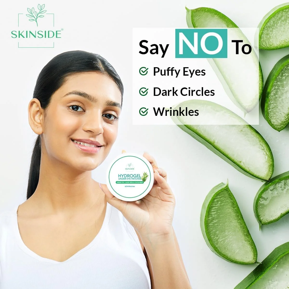 پچ های هیدروژلی زیر چشم Skinside برای حلقه های تیره با کافئین، نیاسینامید و سرم اسید هیالورونیک برای چین و چروک و پف زیر چشم با آبرسانی عمیق (28 عدد) پچ های هیدروژلی زیر چشم Skinside برای حلقه های تیره با کافئین، نیاسینامید و سرم اسید هیالورونیک برای چین و چروک و پف زیر چشم با آبرسانی عمیق (28 عدد)