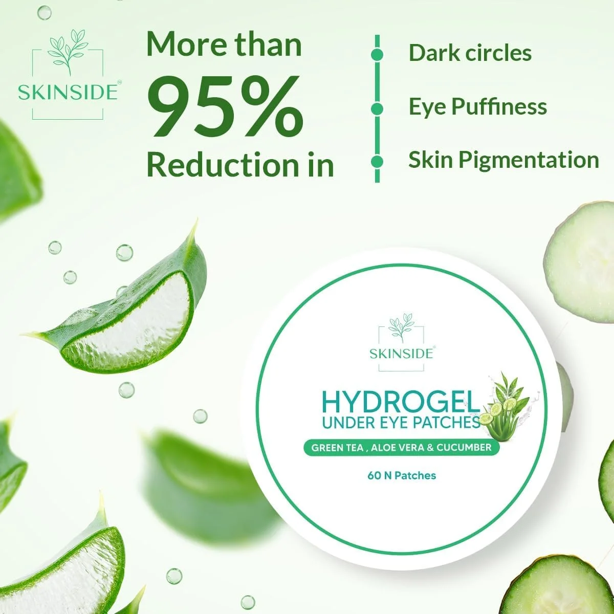 پچ های هیدروژلی زیر چشم Skinside برای حلقه های تیره با کافئین، نیاسینامید و سرم اسید هیالورونیک برای چین و چروک و پف زیر چشم با آبرسانی عمیق (28 عدد) پچ های هیدروژلی زیر چشم Skinside برای حلقه های تیره با کافئین، نیاسینامید و سرم اسید هیالورونیک برای چین و چروک و پف زیر چشم با آبرسانی عمیق (28 عدد)