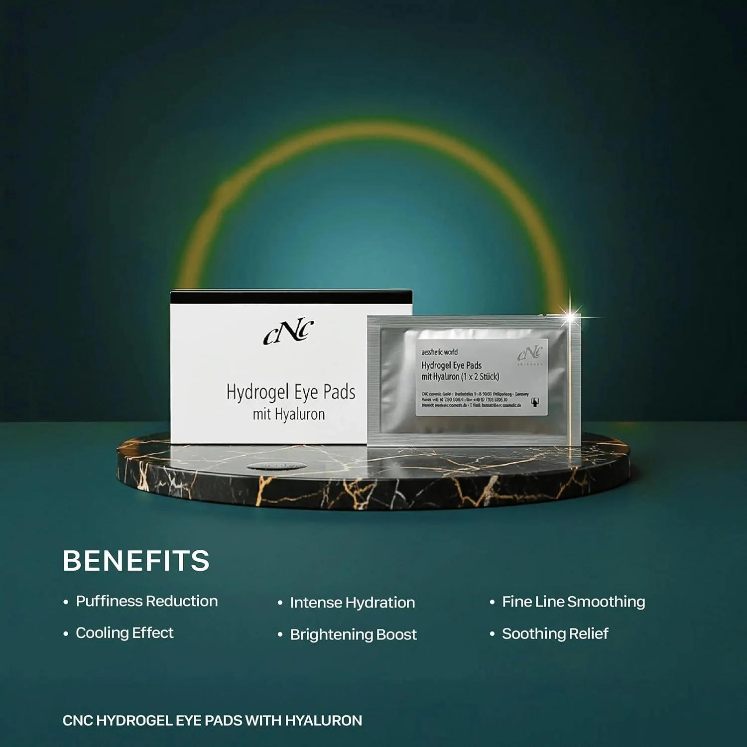 پدهای هیدروژلی دور چشم CNC – 9x2 جفت | پدهای خنک کننده زیر چشم برای حلقه های تیره، پف و خطوط ریز | اسید هیالورونیک | تست شده توسط متخصصین پوست پدهای هیدروژلی دور چشم CNC – 9x2 جفت | پدهای خنک کننده زیر چشم برای حلقه های تیره، پف و خطوط ریز | اسید هیالورونیک | تست شده توسط متخصصین پوست