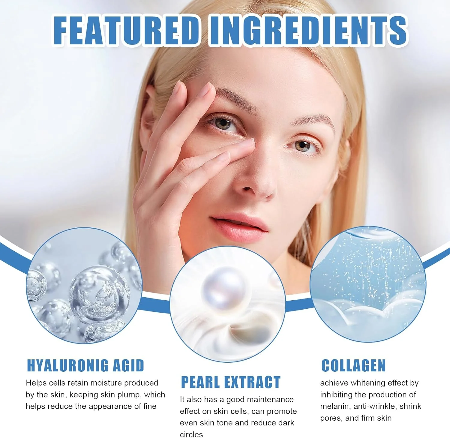 ۱۸ جفت ماسک چشم دریایی، پد چشم، تکه های چشم با کلاژن دریایی طبیعی و اسید هیالورونیک، پدهای چشم ضد پیری، کاهش دهنده چین و چروک