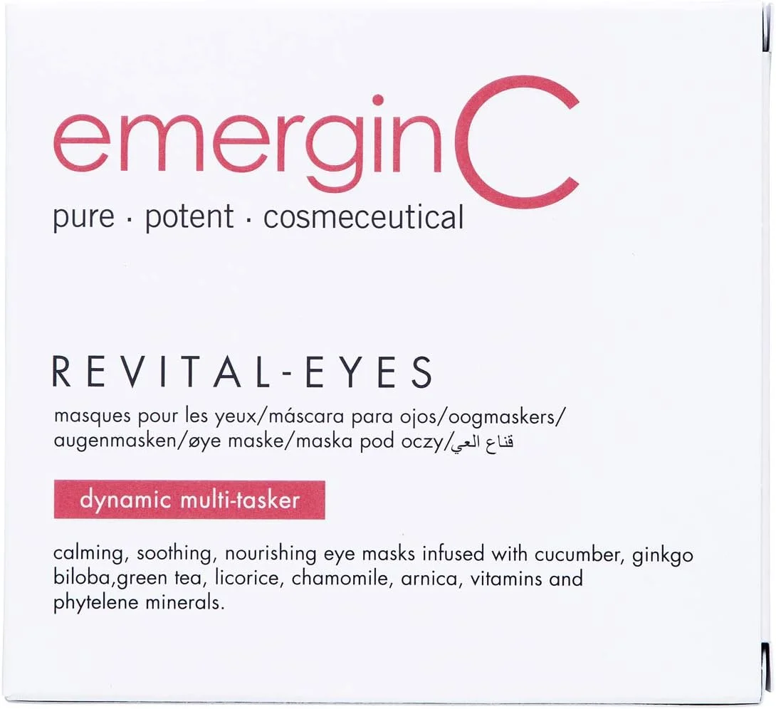 ماسک احیا کننده دور چشم امرجین سی - پدهای گاز تسکین دهنده چشم با خیار + جینکگو برای کمک به ظاهر پف زیر چشم + حلقه های تیره زیر چشم - برای ایجاد حس خنکی در یخچال قرار دهید (5 ست 2 تایی)