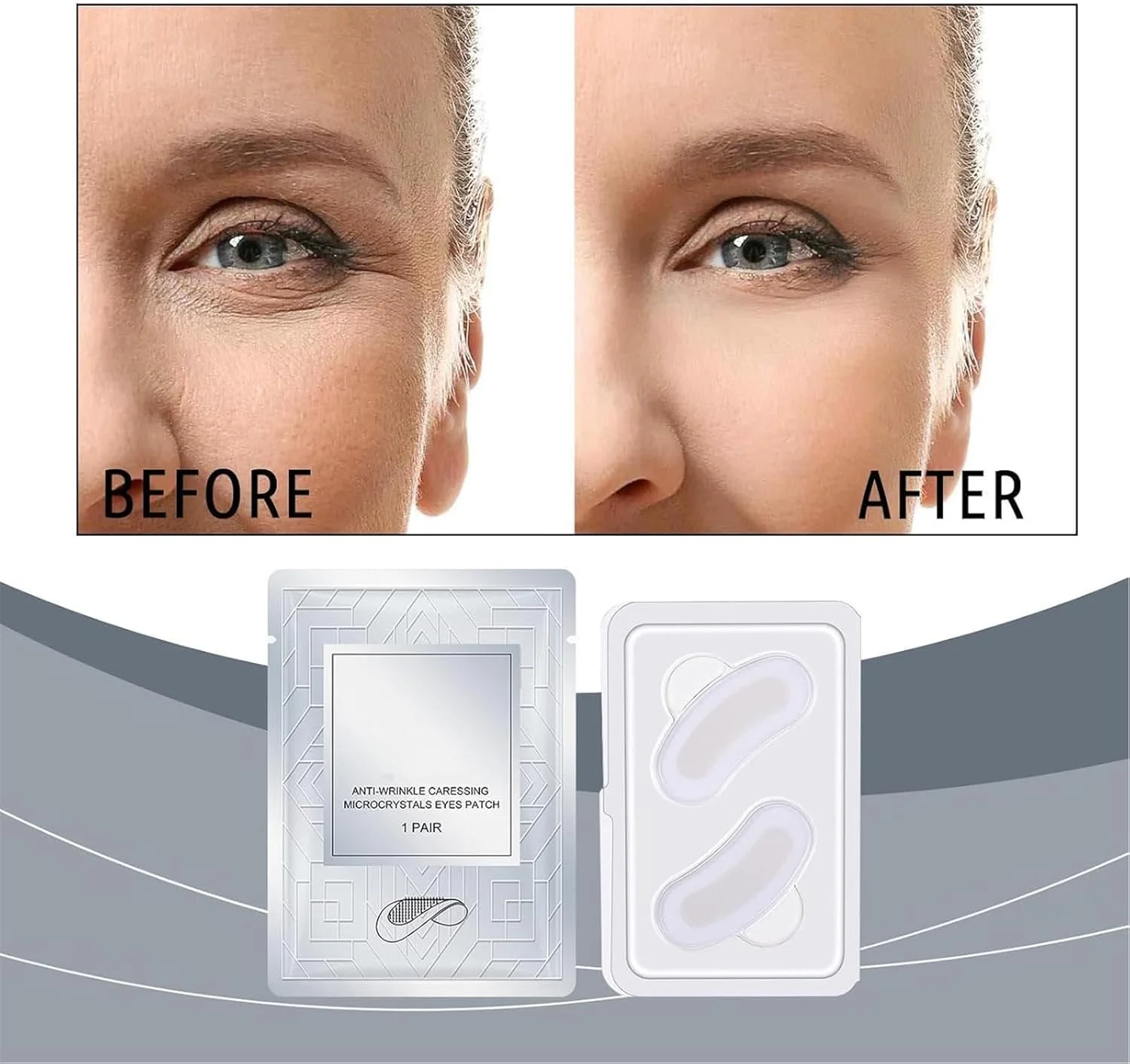 پد زیر چشم حل شونده با اسید هیالورونیک و پپتیدها - ضد چروک، کاهش پف و آبرسان زیر چشم برای تیرگی دور چشم، مراقبت از پوست شبانه (10 جفت)