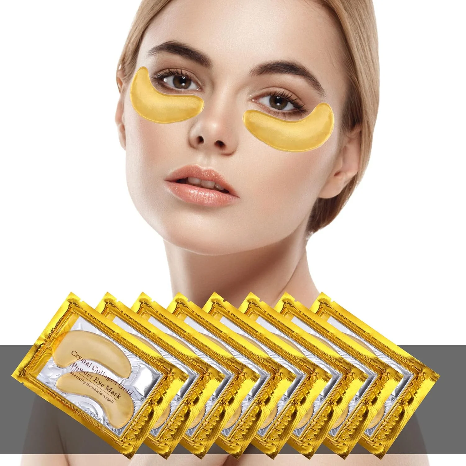 مجموعه 30 جفتی ماسک چشم، ماسک های چشم کریستالی کلاژن برای درمان پف زیر چشم، رفع سیاهی دور چشم، پف زیر چشم، ضد پیری، کاهش چین و چروک، ماسک ژلی سفت کننده چشم با اسانس مرطوب کننده