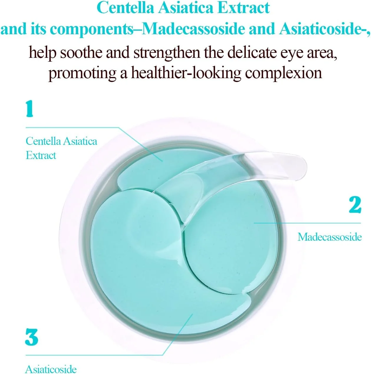 پچ زیر چشم سنتلا پتیتفی 10 روزه 20 عددی (10 جفت) - پچ تسکین دهنده چشم، آرامش بخش ناحیه چشم با مادکاسوسید، عصاره سنتلا آسیاتیکا، آسیاتیکوزید، مناسب مسافرت، سبک وزن