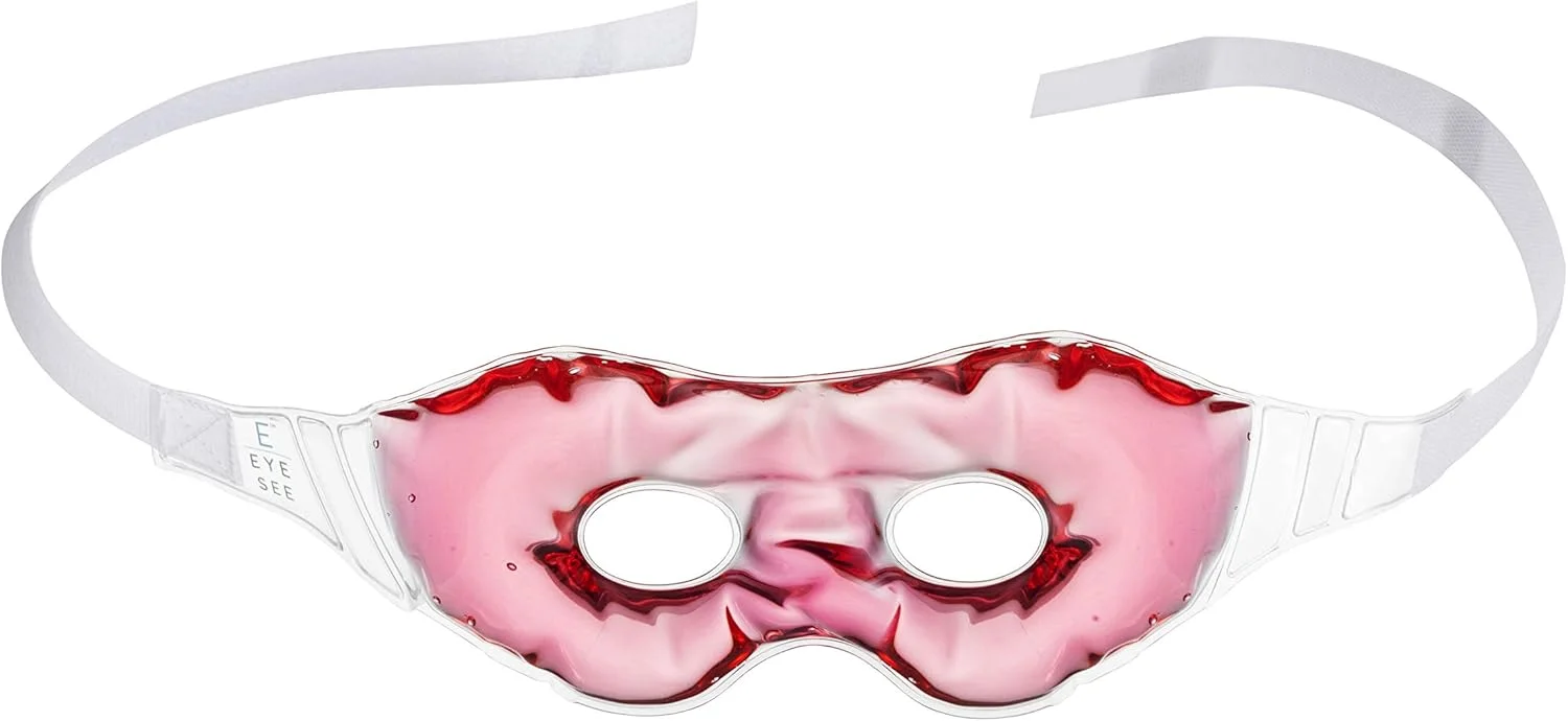 ماسک چشم ژلی حرفه ای Eye See، صورتی - کمپرس سرد زیر چشم برای پف، حلقه های تیره، پوست شفاف - قابل استفاده در مایکروویو برای گرما درمانی