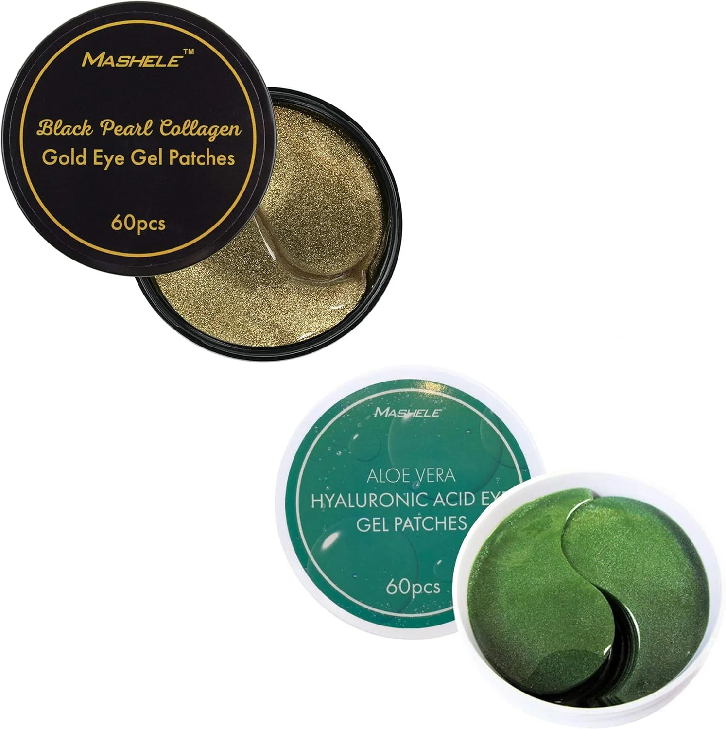 پچ زیر چشم کره ای ماسک مروارید سیاه و آلوئه طلا 24 عیار پد ضد پیری اسید هیالورونیک کلاژن گردن پیشانی خط خنده کاهش درمان سیاهی دور چشم (120 عدد، پچ های طلایی و آلوئه دور چشم)