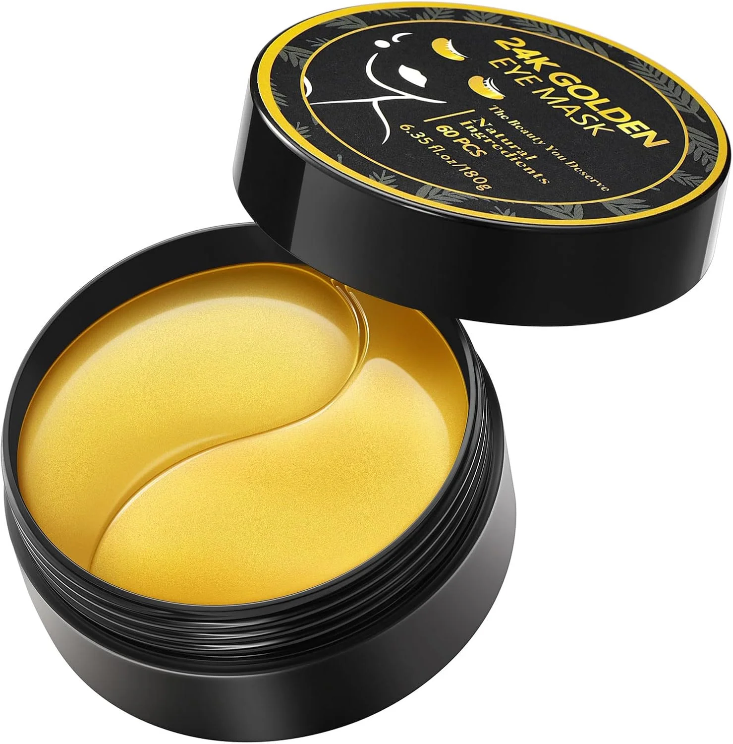 ماسک زیر چشم طلای 24 عیار، 30 جفت، ماسک زیر چشم کریستال کلاژن برای سیاهی دور چشم، پف و چین و چروک، پف زیر چشم، ضد پیری، ماسک ژلی سفت کننده چشم برای پف چشم (طلایی)