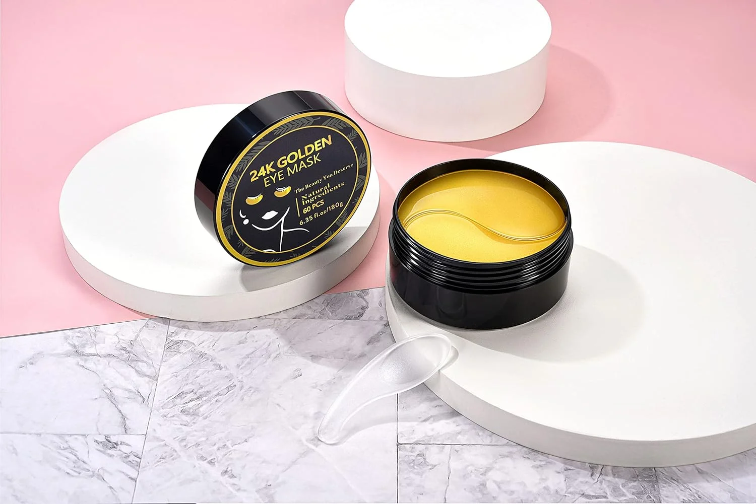 ماسک زیر چشم طلای 24 عیار، 30 جفت، ماسک زیر چشم کریستال کلاژن برای سیاهی دور چشم، پف و چین و چروک، پف زیر چشم، ضد پیری، ماسک ژلی سفت کننده چشم برای پف چشم (طلایی)