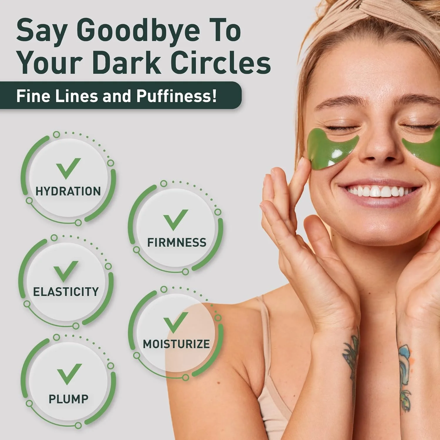 ماسک دور چشم سفت کننده چای سبز ماچا | بهترین پدهای کلاژن برای خطوط ریز و چروک | درمان سیاهی و پف زیر چشم | پدهای ژلی ضد پیری صورت | مراقبت از پوست تیره و خسته صورت