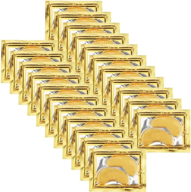 ماسک چشم کلاژن طلای 24 عیار، 30 جفت پچ زیر چشم طلایی کریستالی برای پف و سیاهی دور چشم - کمتر خسته به نظر برسید و چین و چروک و خطوط ریز را کاهش دهید (30 جفت طلایی)