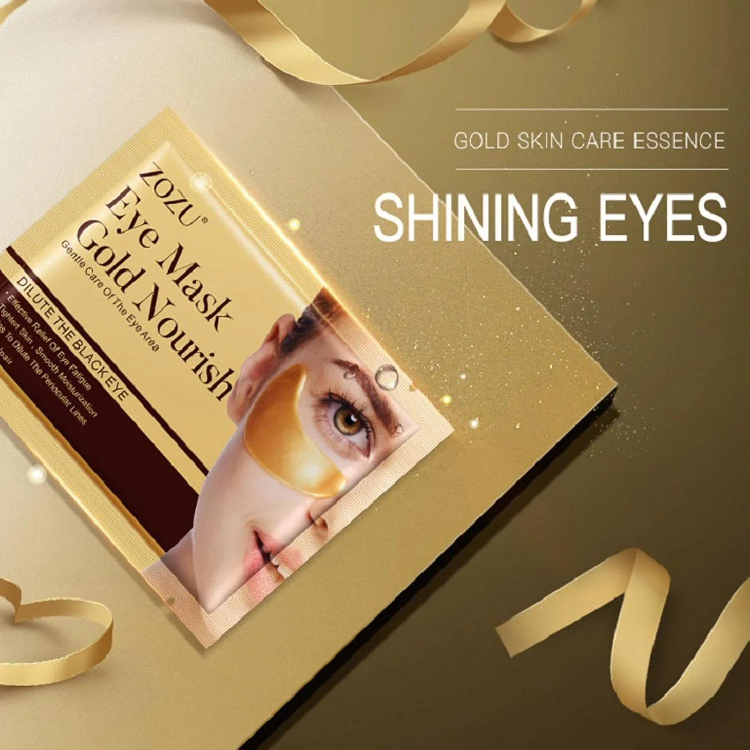 پدهای زیر چشم - پد چشم طلای 24 عیار، زیبایی و مراقبت شخصی | نوارهای لیفت پلک 24 عیار، کاهش دهنده سیاهی دور چشم، خستگی چشم، پف زیر چشم و چین و چروک.