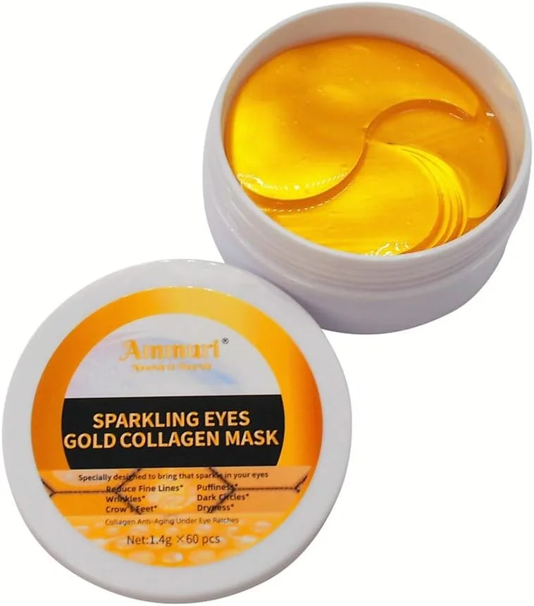 پدهای زیر چشم کلاژن طلا آموری برای رفع سیاهی دور چشم، خطوط پنجه کلاغی، خشکی، پف زیر چشم، درمان ضد چروک، پدهای ژلی زیر چشم، مراقبت از پوست، آبرسانی، هدیه مناسب برای همه