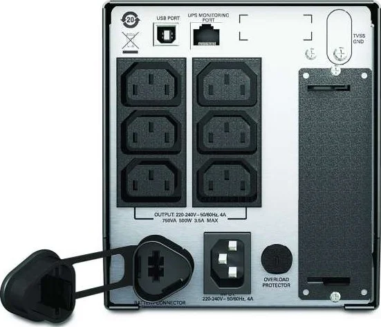 APC SMT750IC 750VA Line Interactive,Smart-UPS Tower, 230V Input Voltage, 6x IEC C13 outlets, SmartConnect Port+SmartSlot, AVR, LCDt | SMT750IC