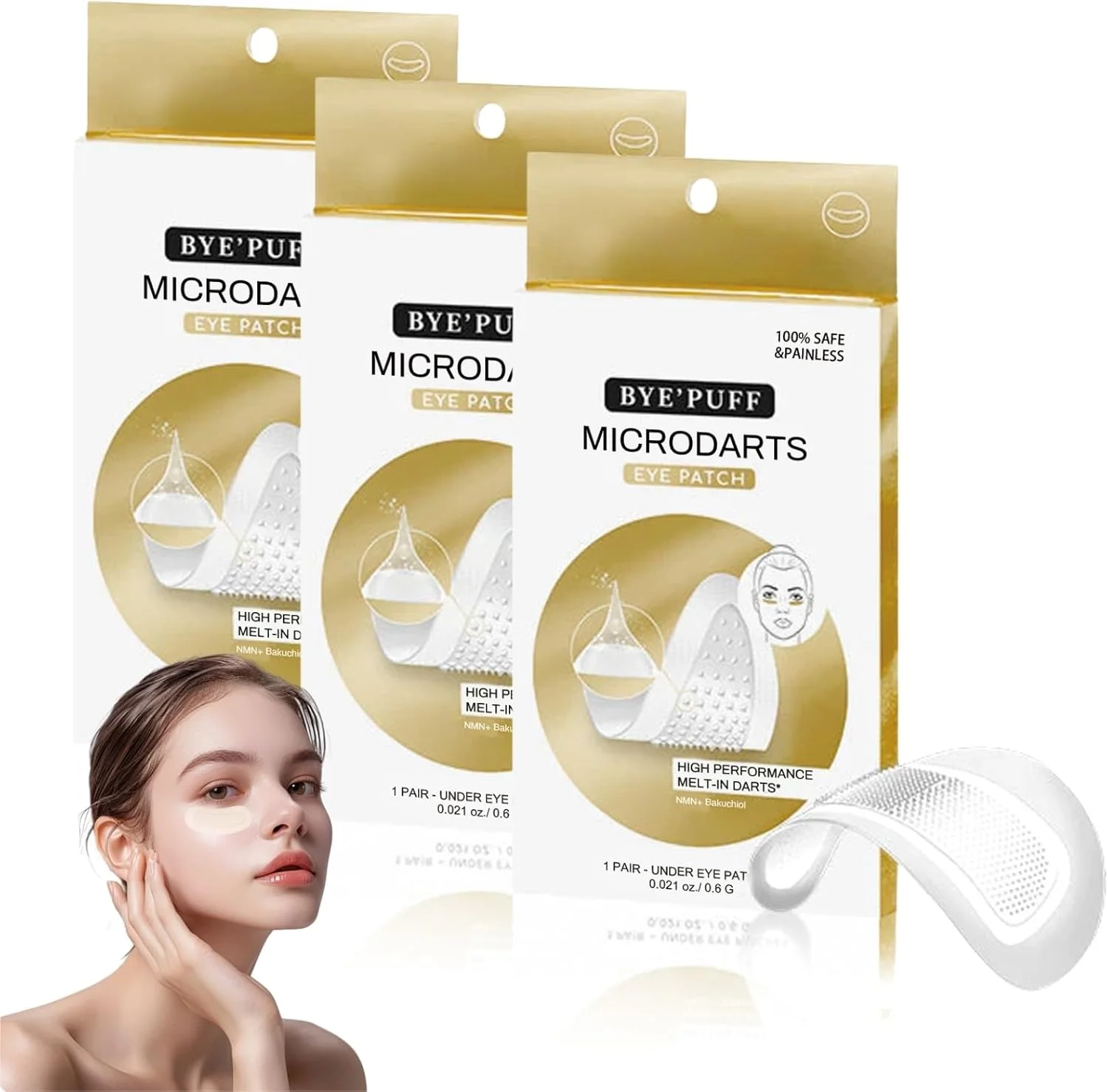 پچ های سوزنی ریز ضد چروک - پچ های میکرونیدل حل شونده دور چشم - پچ های ضد چروک برای سیاهی و پف زیر چشم - پچ های زیر چشم با اسید هیالورونیک