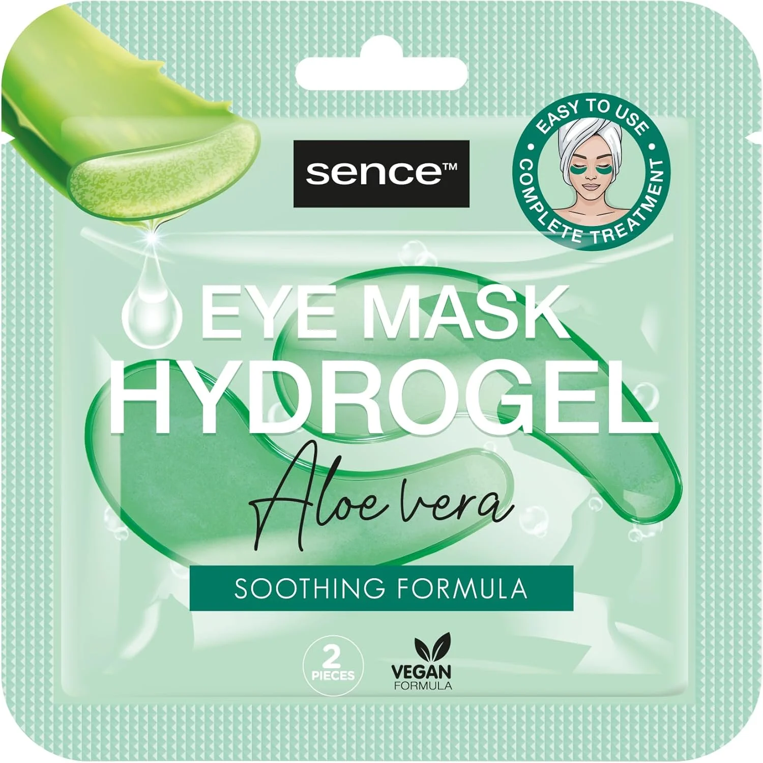 ماسک هیدروژل دور چشم آلوئه ورا سنس، وگان، مراقبت از صورت برای آرامش پوست و رفع تیرگی دور چشم با ویتامین A و ویتامین C، پدهای زیر چشم مراقبت از پوست (3 عدد 6 میلی لیتری)