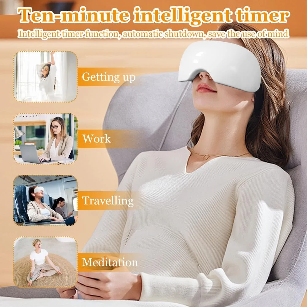 ماسک چشم بخار، ماسک چشم گرمایشی، پد گرم کننده چشم برقی USB، اتمیزاسیون در اندازه میکرون، تسکین دهنده سیاهی دور چشم، خشکی و خستگی زیر چشم (سفید)