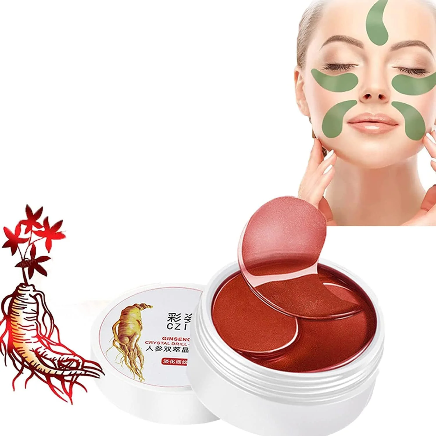 ماسک دور چشم جلبک دریایی سفت کننده 60 عددی، ماسک دور چشم کلاژن، پچ های آبرسان ضد چروک دور چشم، پچ های زیر چشم برای پف زیر چشم، کاهش چین و چروک زیر کیسه های چشم (D)