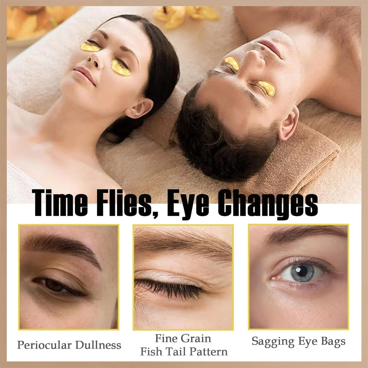 ماسک لب مینیلینگ 30 عددی و ماسک چشم طلای 24 عیار، ماسک چشم کلاژن برای پف و سیاهی دور چشم، تغذیه موثر پوست لب و چشم، پچ های ضد پیری چشم و ماسک لب