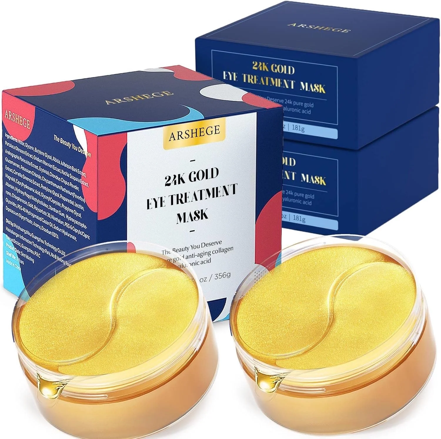 پد زیر چشم 120 عددی - پد چشم طلایی مراقبت از پوست حاوی کلاژن و هیالورونیک اسید برای سیاهی و پف زیر چشم، ضد چروک و آبرسان