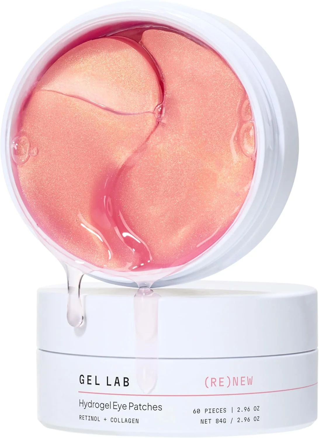 پچ های ژلی زیر چشم کلاژن و رتینول RENEW Gel Lab - ماسک چشم آبرسان کره ای برای خطوط ریز، چین و چروک، سفت کردن و روشن کردن پوست - 60 پچ ژلی چشم