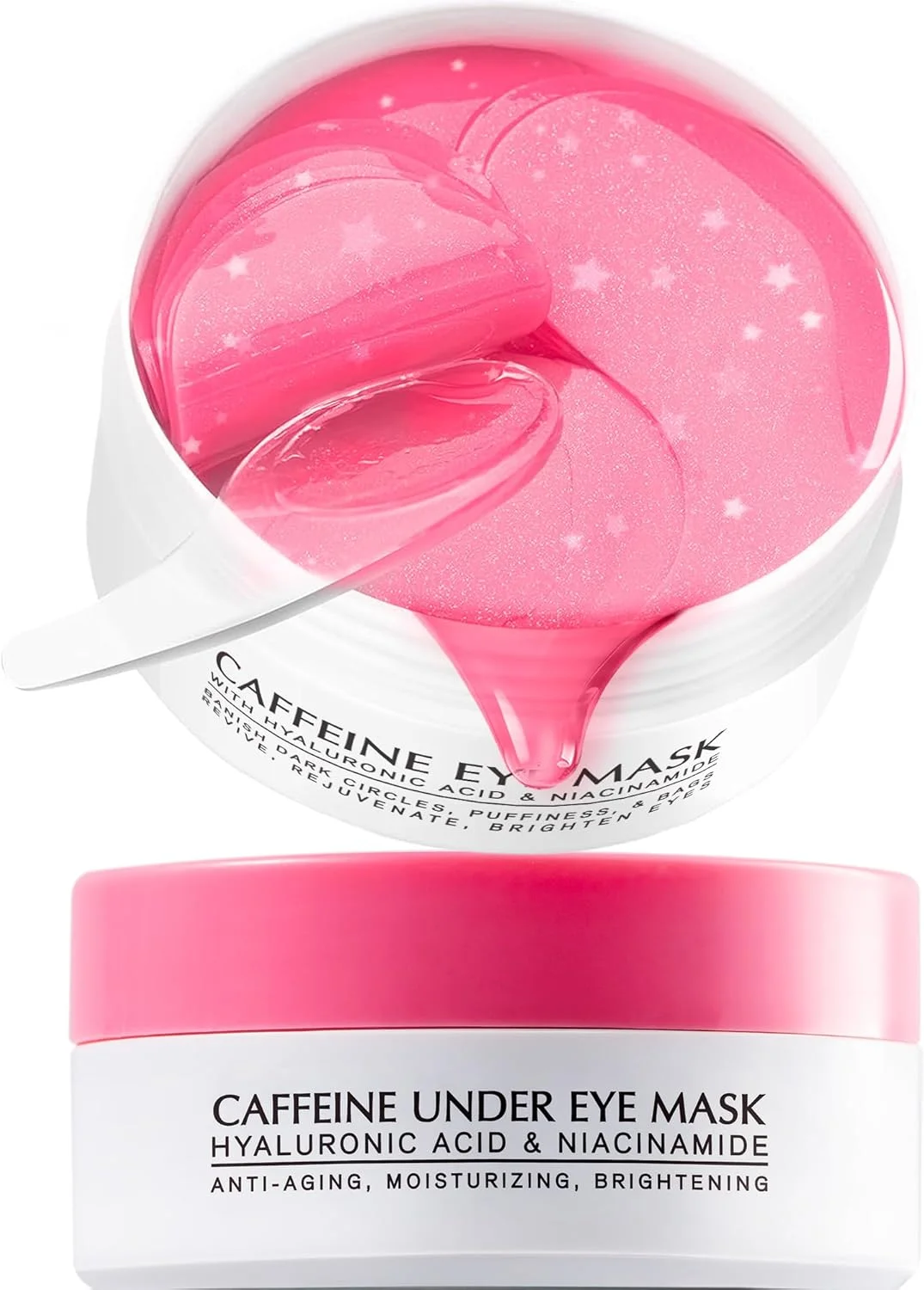 پدهای زیر چشم برای سیاهی دور چشم: ماسک های ژلی کافئین برای پف و چروک زیر چشم - پدهای درمانی فوری روشن کننده و مرطوب کننده پوست - هدیه برای مادر، مسافر، کارگر شب، 30 جفت (گل رز)