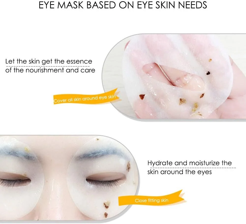 ماسک دور چشم طلایی حاوی اسید هیالورونیک، مرطوب کننده و مغذی پوست دور چشم، رفع تیرگی و خطوط ریز، 80 عددی