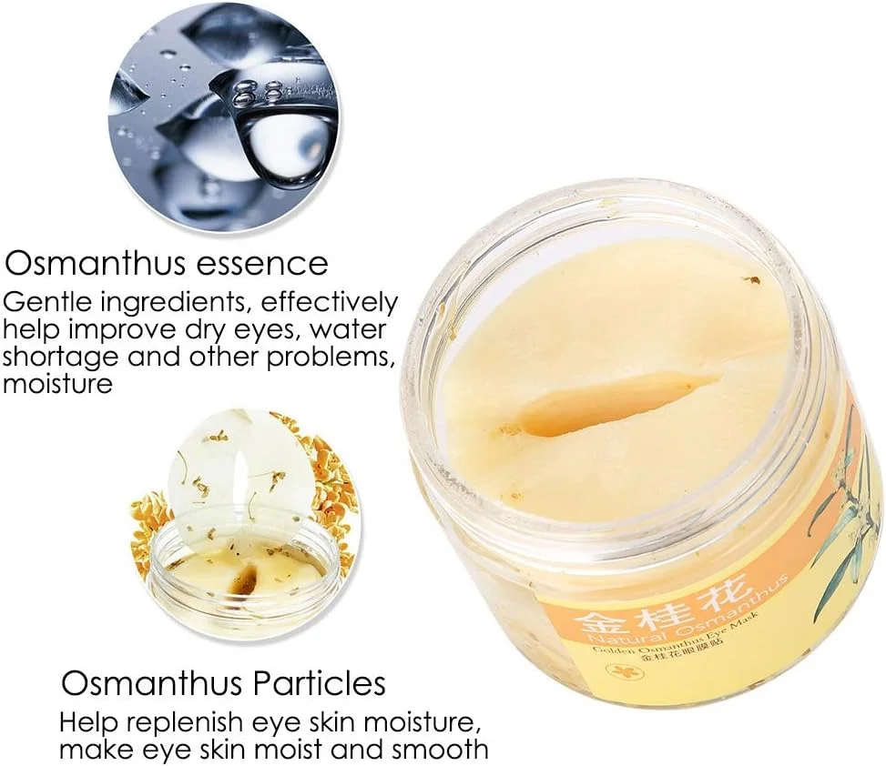 ماسک دور چشم طلایی حاوی اسید هیالورونیک، مرطوب کننده و مغذی پوست دور چشم، رفع تیرگی و خطوط ریز، 80 عددی