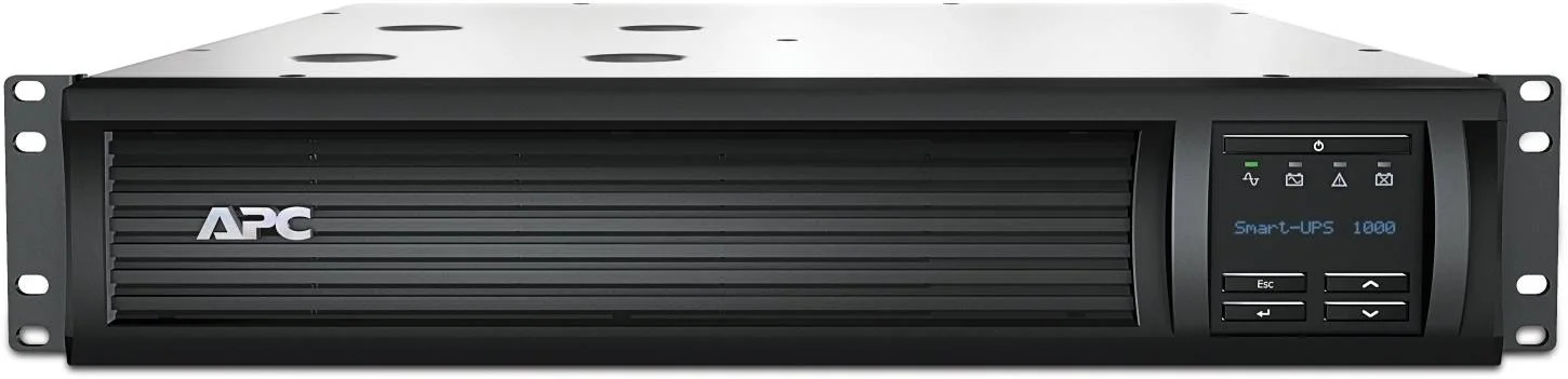 منبع تغذیه بدون وقفه هوشمند APC مدل SMT1000RMI2UC، تعاملی خطی، توان 1000VA / 700 وات، ولتاژ 230، دارای 4 خروجی IEC C13، درگاه اتصال هوشمند + رابط شکاف هوشمند، AVR / LCD، نصب در رک 2U، مشکی | SMT1000RMI2UC