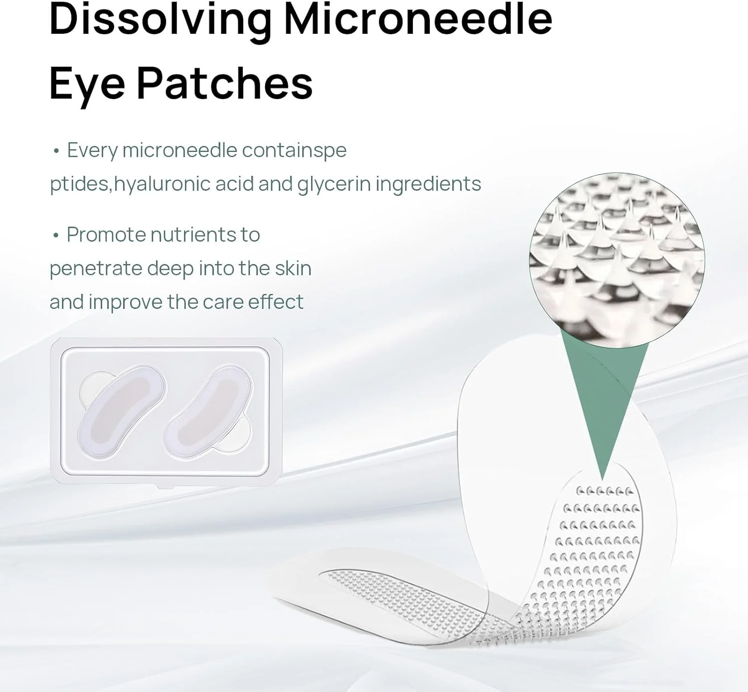 پچ های میکرونیدل هیالورونیک، پچ های ضد چروک برای پف و سیاهی زیر چشم، 6 عددی