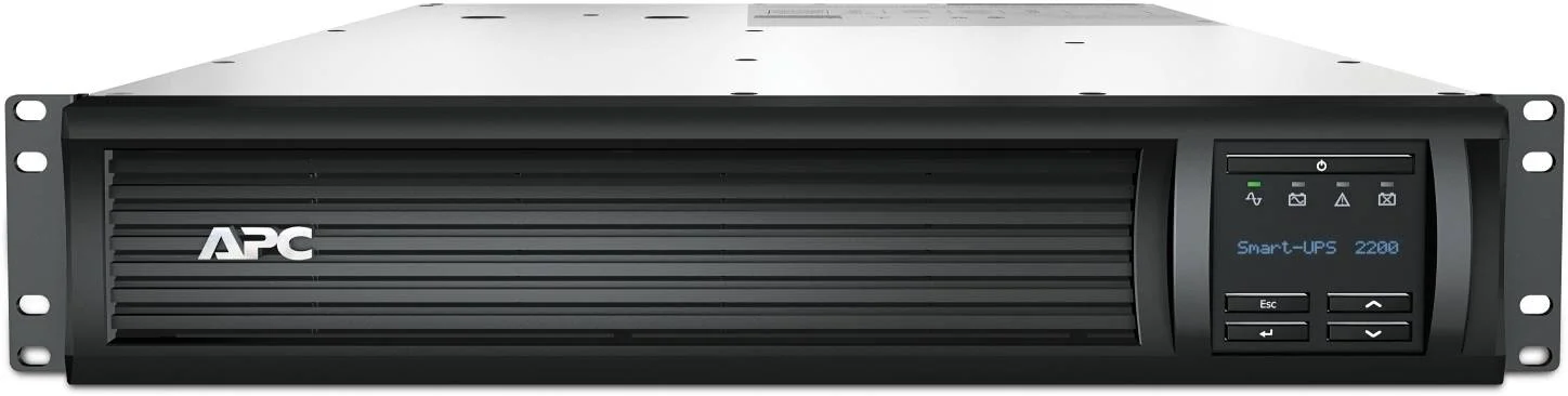منبع تغذیه بدون وقفه هوشمند APC مدل SMT2200RMI2UC، لاین اینتراکتیو، توان 2200 ولت آمپر، ولتاژ 230، دارای 8 خروجی IEC C13 + 2 خروجی IEC C19، پورت اتصال هوشمند + رابط اسلات هوشمند، AVR / LCD، رک مونت 2U، مشکی | SMT2200RMI2UC