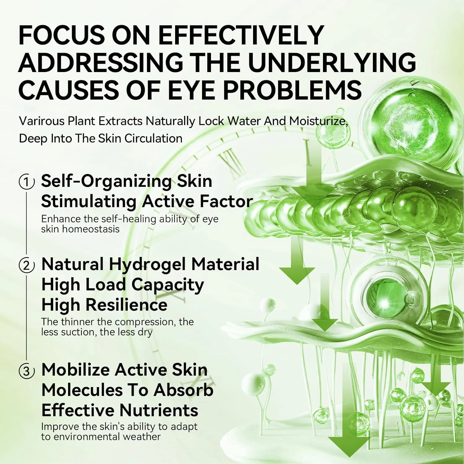 پدهای زیر چشم آلوئه ورا LANBENA برای پف و سیاهی دور چشم، ماسک ژلی کلاژن - پدهای درمانی پوست، آبرسانی و کشش پوست