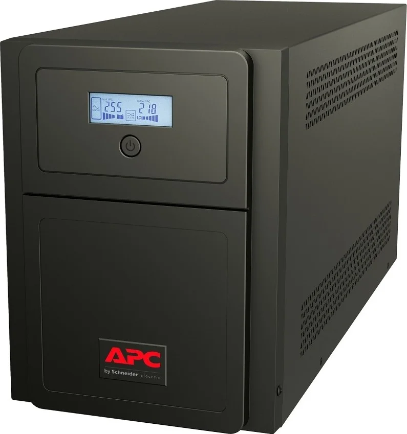 منبع تغذیه بدون وقفه ایزی یو پی اس APC SMV 3000VA، خروجی جهانی، کابل برق بریتانیا، ولتاژ ورودی 230 ولت، توان نامی 2100 وات، غیر قابل نصب در رک، مشکی | SMV3000AI-MSX