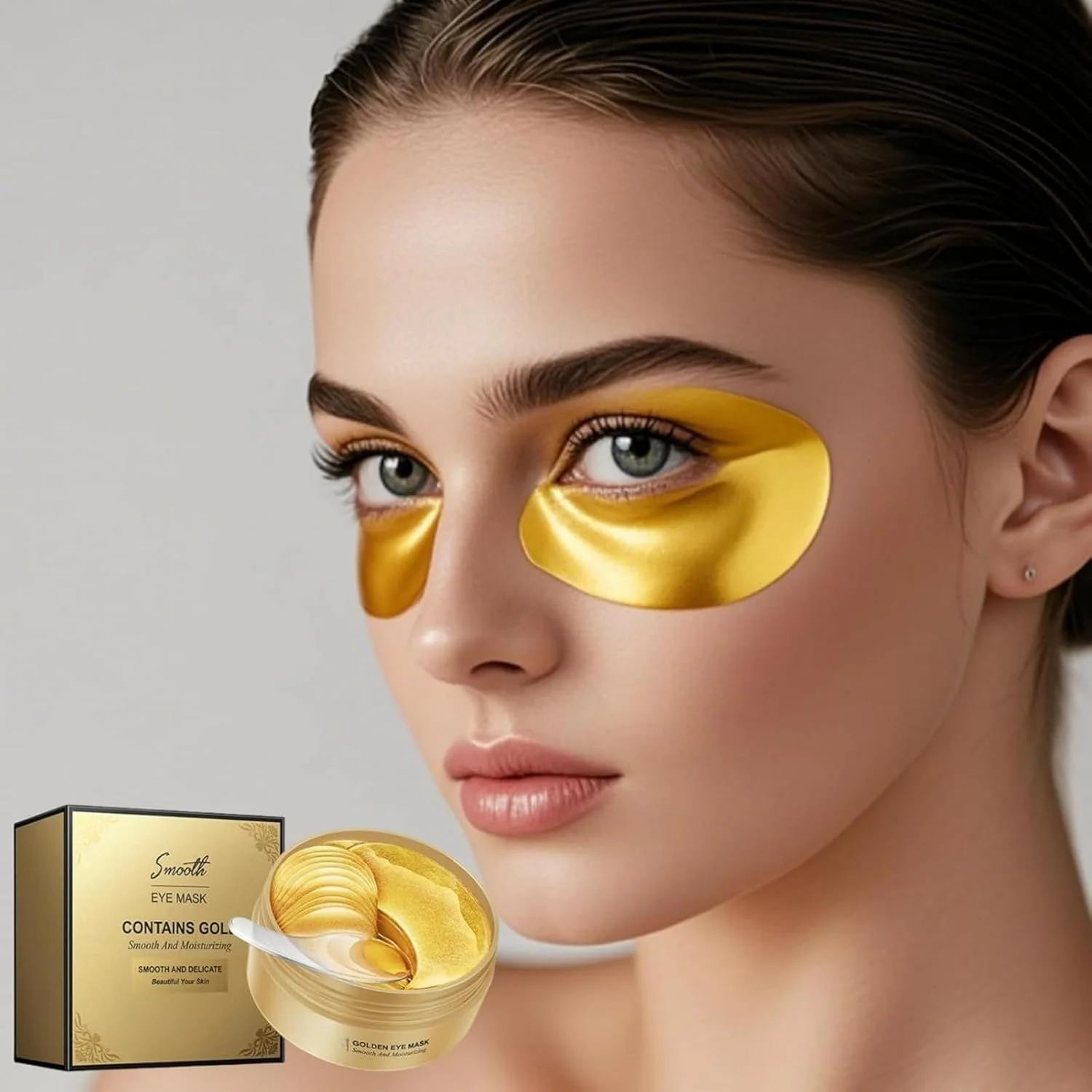 پدهای دور چشم کلاژن طلای 24 عیار برای درمان پف و تیرگی دور چشم - 30 جفت ماسک مراقبت از پوست آبرسان و ضد پیری، احیا کننده و روشن کننده زیر چشم