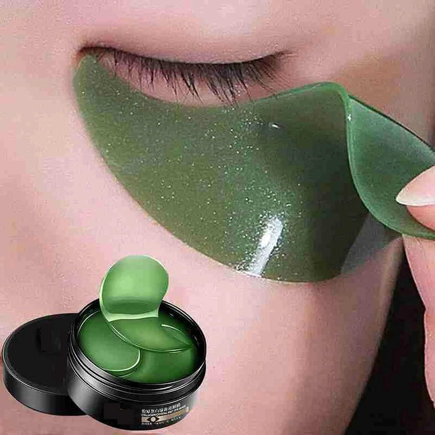 ماسک چشم جلبک دریایی سفت کننده 60 عددی، ماسک چشم کلاژن، پچ های آبرسان ضد چروک، پچ های زیر چشم برای پف زیر چشم، کاهش چین و چروک زیر کیسه های چشم (F)