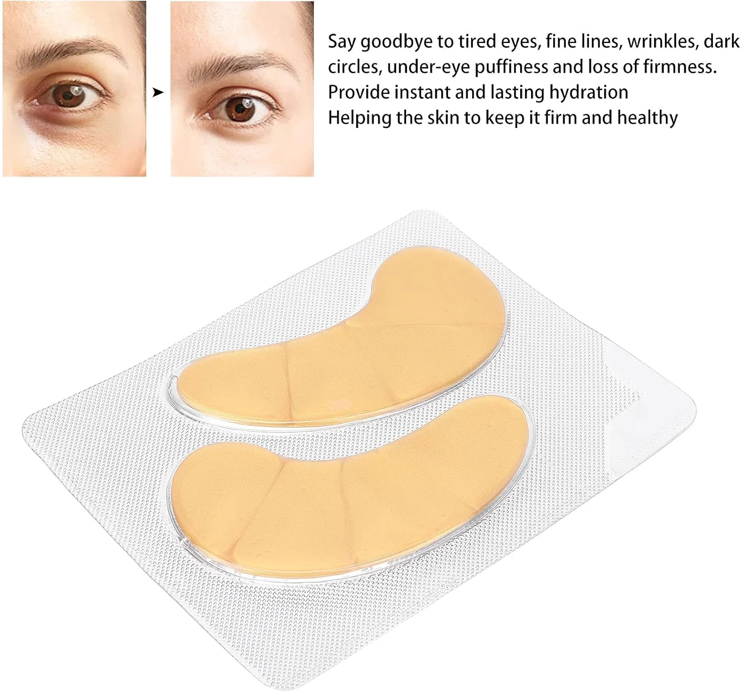 پدهای چشم، ماسک زیر چشم ایمن گردش خون سالم برای خانه، مسافرت، مخصوص بانوان (طلایی)