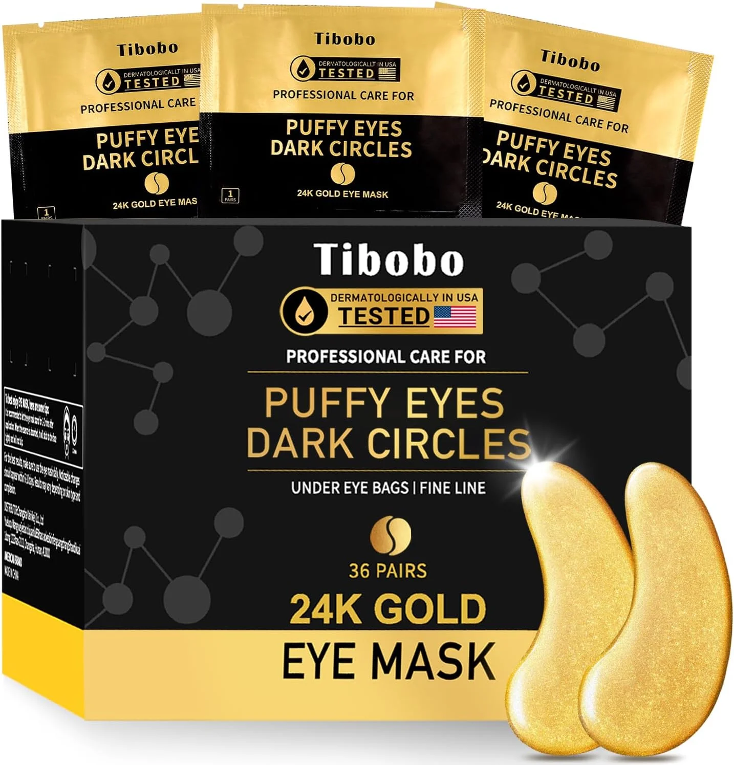 پدهای زیر چشم (36 جفت) - ماسک های طلای 24 عیار برای رفع پف، سیاهی و حلقه های تیره زیر چشم - محصول مراقبت از پوست مغذی - هدیه تولد برای خانم ها - تست شده در آمریکا پدهای زیر چشم (36 جفت) - ماسک های طلای 24 عیار برای رفع پف، سیاهی و حلقه های تیره زیر چشم - محصول مراقبت از پوست مغذی - هدیه تولد برای خانم ها - تست شده در آمریکا