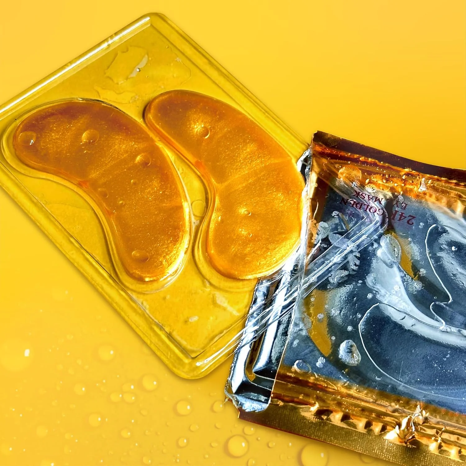 ۵۰ عدد پد زیر چشم طلا ۲۴ عیار برای سیاهی دور چشم، پف و چین و چروک - ماسک زیر چشم کلاژن - پدهای ژلی آبرسان زیر چشم برای پف زیر چشم مناسب انواع پوست