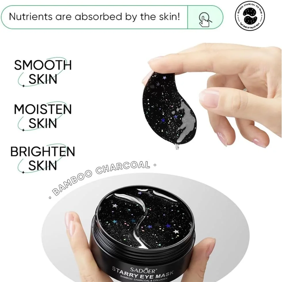 ماسک چشم زغالی بامبو آزونی، 30 جفت، پچ های آبرسان زیر چشم برای حلقه های تیره، پف کردگی چشم، چروک و خطوط ریز حاوی هیالورونیک اسید و کلاژن ماسک چشم زغالی بامبو آزونی، 30 جفت، پچ های آبرسان زیر چشم برای حلقه های تیره، پف کردگی چشم، چروک و خطوط ریز حاوی هیالورونیک اسید و کلاژن