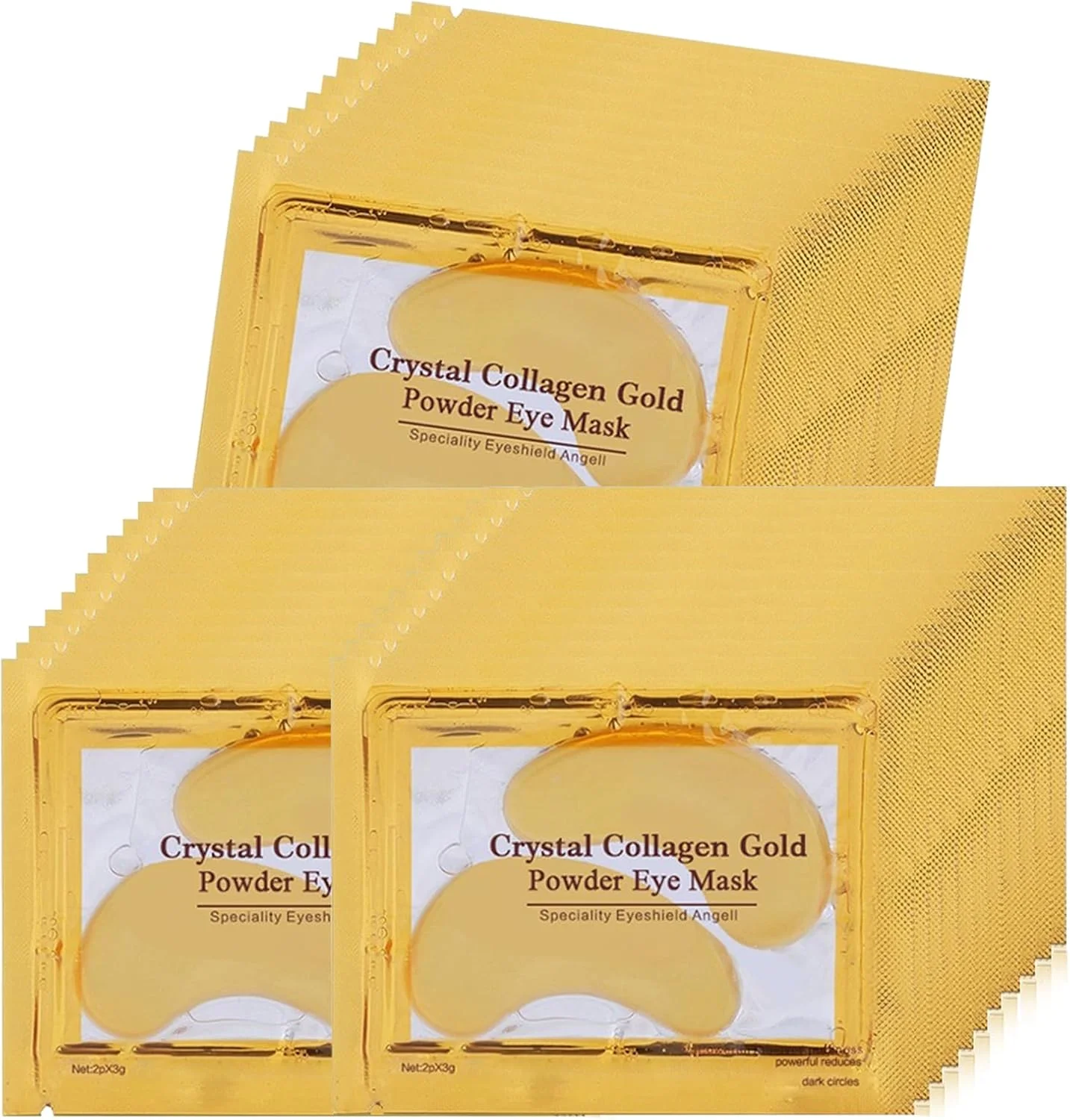 پدهای زیر چشم، 30 جفت ماسک طلایی چشم، پدهای ژلی چشم با کلاژن، درمان چشم برای کاهش سیاهی دور چشم، روشن کننده چین و چروک، ضد پیری و مرطوب کننده، خطوط ریز، پف و کیسه های زیر چشم برای زنان و مردان