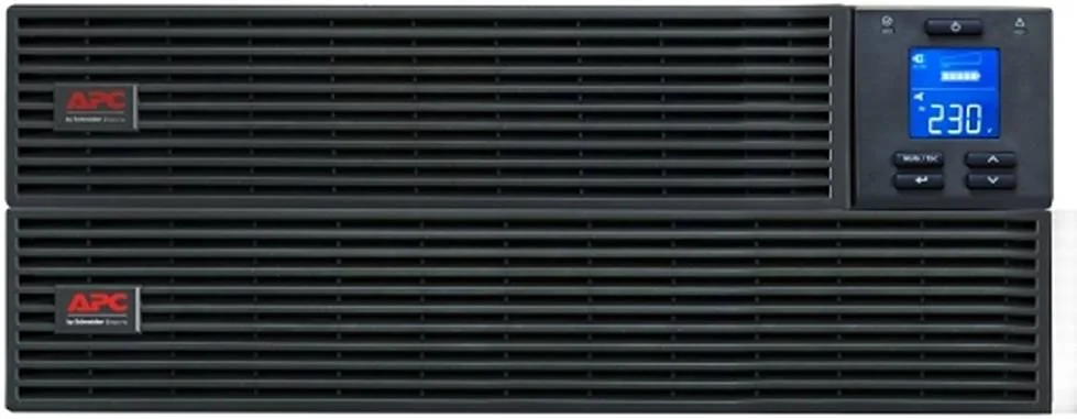 یو پی اس آنلاین ایزی APC SRV 3000VA، ولتاژ خروجی 230 ولت، همراه با پک باتری با زمان کارکرد طولانی، کیت ریل، توان نامی 2400 وات، مشکی | SRV3KRILRK