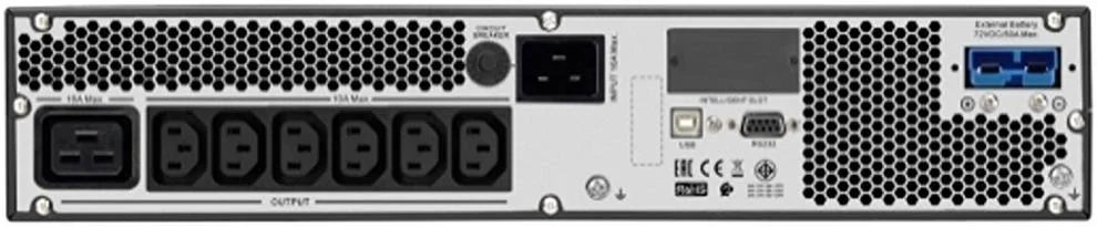 یو پی اس آنلاین ایزی APC SRV 3000VA، ولتاژ خروجی 230 ولت، همراه با پک باتری با زمان کارکرد طولانی، کیت ریل، توان نامی 2400 وات، مشکی | SRV3KRILRK